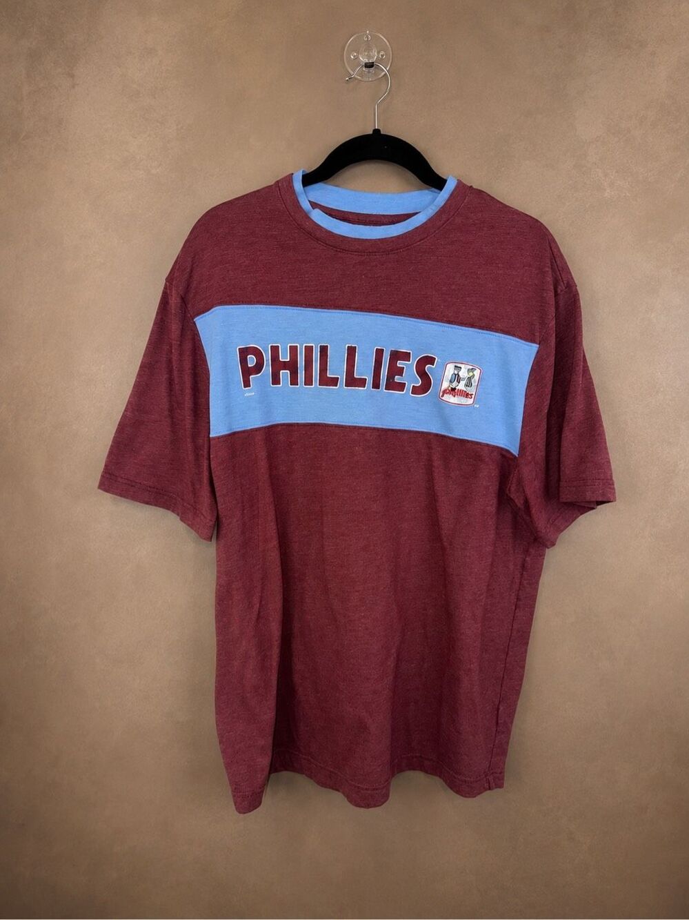 MLB Genuine Merchandise Sz L Philadelphia Phillies Retro Colorblock Graphic T-Sh